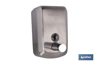 Dosificador de jabón en acero inoxidable 304 | Varias Medidas y Capacidades | Dispensador con ventana de visualización - Cofan