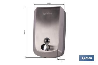 Dosificador de jabón en acero inoxidable 304 | Varias Medidas y Capacidades | Dispensador con ventana de visualización - Cofan