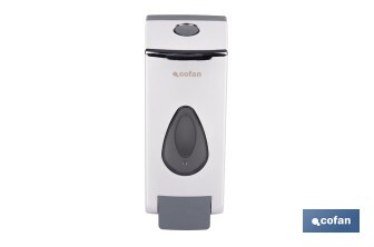 Dosificador de jabón líquido | Capacidad: 600 ml | Material: ABS resistente | Apto para uso comercial | Disponible en dos colores - Cofan
