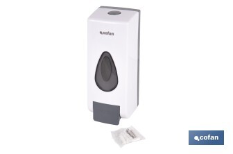 Dosificador de jabón líquido | Capacidad: 600 ml | Material: ABS resistente | Apto para uso comercial | Disponible en dos colores - Cofan