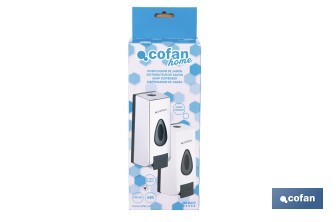 Dosificador de jabón líquido | Capacidad: 600 ml | Material: ABS resistente | Apto para uso comercial | Disponible en dos colores - Cofan