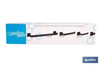 Toallero de baño negro mate | Material: acero inoxidable | Diseño cuadrado | Kit de fijación incluido | Medidas: 27 x 8 x 5,5 cm - Cofan