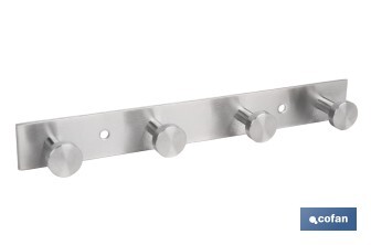 Perchero de pared | Material: acero inoxidable 304 | Acabado: satinado | Disponible con diferentes colgadores - Cofan