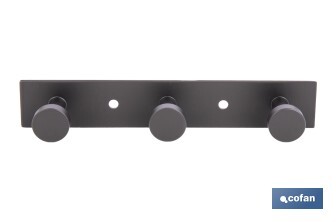 Perchero de pared negro | Material: acero inoxidable | Resistente y elegante | Disponible con diferentes colgadores - Cofan