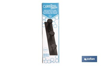 Perchero de pared negro | Material: acero inoxidable | Resistente y elegante | Disponible con diferentes colgadores - Cofan