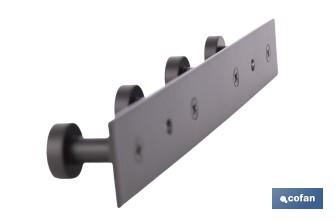 Perchero de pared negro | Material: acero inoxidable | Resistente y elegante | Disponible con diferentes colgadores - Cofan