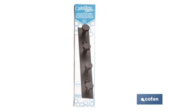 Perchero de pared negro | Material: acero inoxidable | Resistente y elegante | Disponible con diferentes colgadores - Cofan