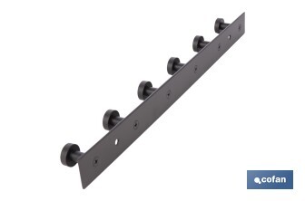 Perchero de pared negro | Material: acero inoxidable | Resistente y elegante | Disponible con diferentes colgadores - Cofan