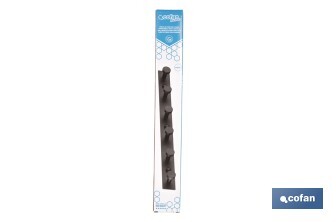 Perchero de pared negro | Material: acero inoxidable | Resistente y elegante | Disponible con diferentes colgadores - Cofan
