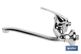 Kitchen and Laundry Mixer Tap | Single-Handle Tap | Brass with Chrome Finish - Cofan