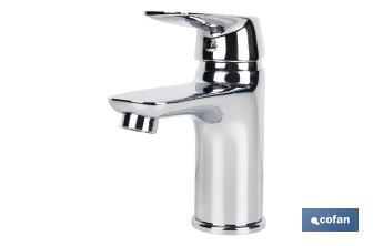 Basin Mixer Tap | Single-Handle Tap | Size: 40mm | Rift Model | Brass with Chrome-Plated Finish and Zinc Alloy Handle - Cofan