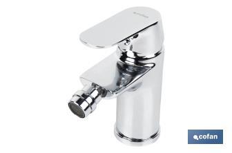 Bidet Mixer Tap | Single-Handle Tap | Size: 40mm | Rift Model | Brass with Chrome-Plated Finish and Zinc Alloy Handle - Cofan