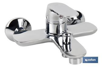 Miscelatore per vasca da bagno | Monocomando | Dimensioni: 40 mm | Modello Rift | Realizzato in ottone con rifiniture cromate - Cofan