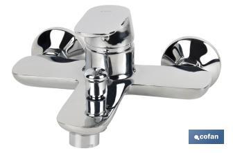 Single-Handle Bath Mixer Tap | Size: 40mm | Rift Model | Brass with Chrome-Plated Finish - Cofan