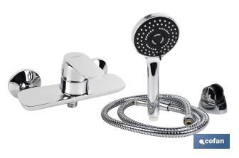 Set of shower head | Includes single-handle shower tap, bracket, hose and shower head | Handheld shower head with 5 functions  - Cofan