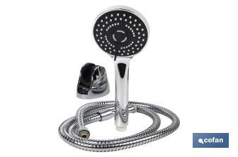 Conjunto de Banho que inclui: torneira Mono comando para duche, Suporte, Mangueira e Manípulo | Chuveiro para duche com 5 funções  - Cofan