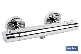 Shower Mixer Tap | Thermostatic Tap | Matheson Model | Brass with Chrome-Plated Finish and ABS Handle - Cofan