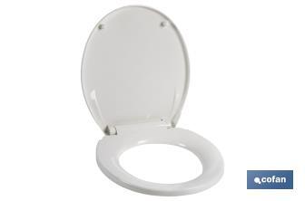 Toilet Seat | Size: 40.4 x 35.6cm | White Polypropylene - Cofan