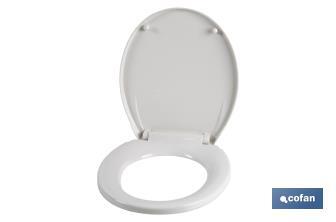 Toilet Seat | Size: 40.4 x 35.6cm | White Polypropylene - Cofan