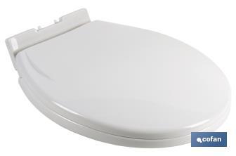 Tapa WC | Medidas 40.4 x 35.6 cm | Fabricada en Polipropileno Blanco - Cofan