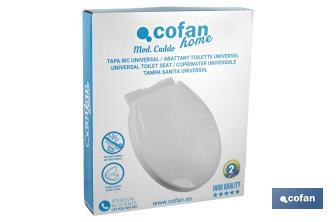 Toilet Seat | Size: 40.4 x 35.6cm | White Polypropylene - Cofan