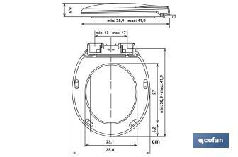 Tapa WC | Medidas 40.4 x 35.6 cm | Fabricada en Polipropileno Blanco - Cofan