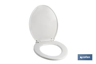 Abattant WC | Dimensions 41.9 x 34.7 cm | Modèle Atlin | Fabriqué en Polypropylène Blanc - Cofan