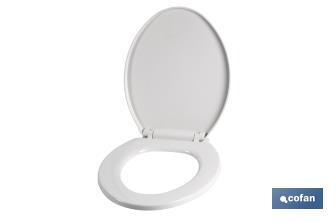 Abattant WC | Dimensions 41.9 x 34.7 cm | Modèle Atlin | Fabriqué en Polypropylène Blanc - Cofan