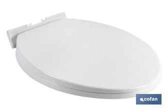 Abattant WC | Dimensions 41.9 x 34.7 cm | Modèle Atlin | Fabriqué en Polypropylène Blanc - Cofan