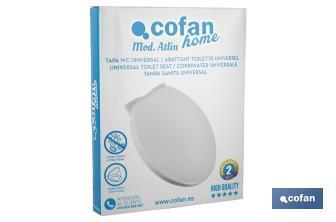 Toilet Seat | Size: 41.9 x 34.7cm | Atlin Model | White Polypropylene - Cofan