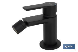 Miscelatore monocomando per bidet | Rubinetteria nera | Cartuccia da 25 mm - Cofan