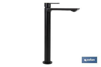 Single-handle tall mixer basin tap | Black bathroom fittings | Cartridge of 25mm - Cofan