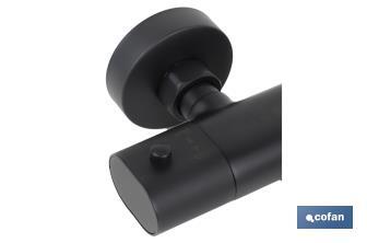 Thermostatic bath mixer tap | Black bathroom fittings | Size: 26.5 x 3.1cm  - Cofan