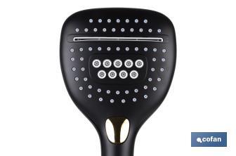 Anti-limescale hand-held shower head | Black bathroom fittings | 3 spray modes - Cofan
