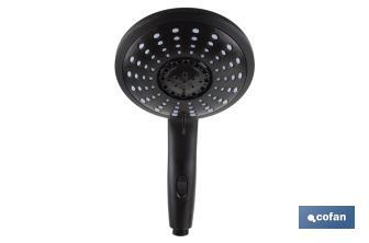 Hand-held shower head | Black bathroom fittings | 5 spray modes - Cofan