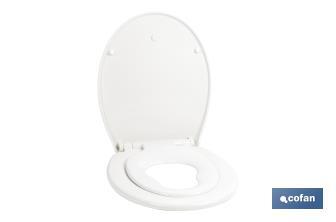 Tapa de WC familiar oval, Material: polipropileno, Cierre lento y  silencioso