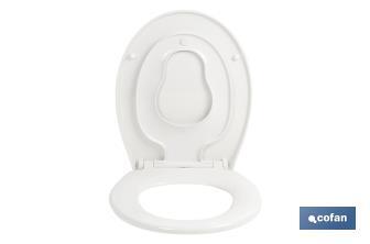 Tapa de WC familiar oval | Material: polipropileno | Cierre lento y silencioso - Cofan