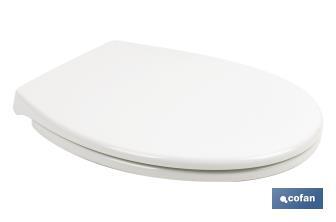 Oval-shaped toilet seat | Material: polypropylene | Soft close and noiseless - Cofan