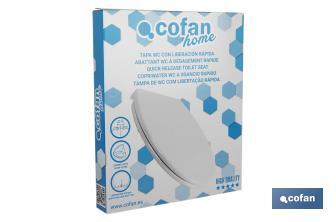 Toilet seat | With quick release button | Oval shape | Material: polypropylene | Soft and noiseless close - Cofan