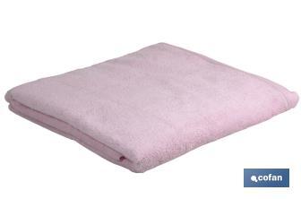 Set of 3 light-pink bath towels with 580g/m2 | Flor range | Set of bath towels made of 100% cotton - Cofan