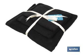 Set of 3 black bath towels with 580g/m2 | Brillante range | Set of bath towels made of 100% cotton - Cofan