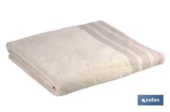 Conjunto de 2 toalhas de cor nature com 600 g/m2 | Gama Inspiración | Conjunto de toalhas 95% algodão e 5% linho  - Cofan