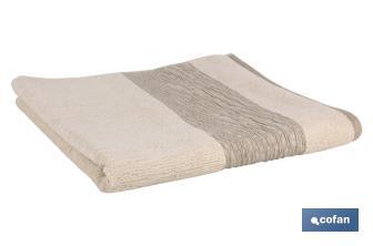 Conjunto de 3 toalhas de cor nature com 600 g/m2 | Gama Alma | Conjunto de toalhas de 95% algodão e 5% linho - Cofan