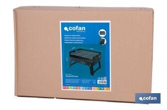 Barbacoa de carbón portátil plegable | Con parrilla cromada | Asas laterales | Compacta y fácil de transportar | Medidas: 45,5 x 34,5 x 31,5 cm - Cofan