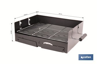 Barbacoa de carbón portátil plegable | Con parrilla cromada | Asas laterales | Compacta y fácil de transportar | Medidas: 45,5 x 34,5 x 31,5 cm - Cofan