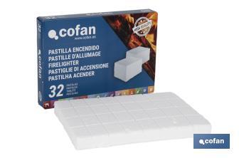 Firelighters for barbecue | Package of 32 pieces | Quick and clean method - Cofan