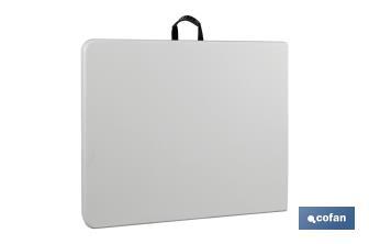 Mesa Plegable Rectangular con bloqueo de seguridad | Color: Blanco | Dos medidas a elegir - Cofan