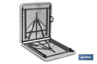 Folding rectangular table | White | Dimensions unfolded: 122 x 60 x 74cm - Cofan