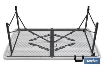 Folding rectangular table | White | Dimensions unfolded: 122 x 60 x 74cm - Cofan