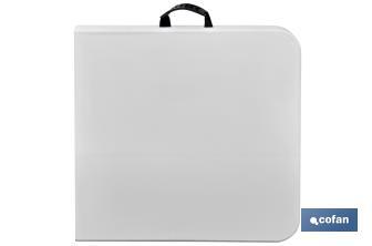 Mesa Plegable Rectangular | Color: Blanco | Medidas desplegada: 122 x 60 x 74 cm - Cofan